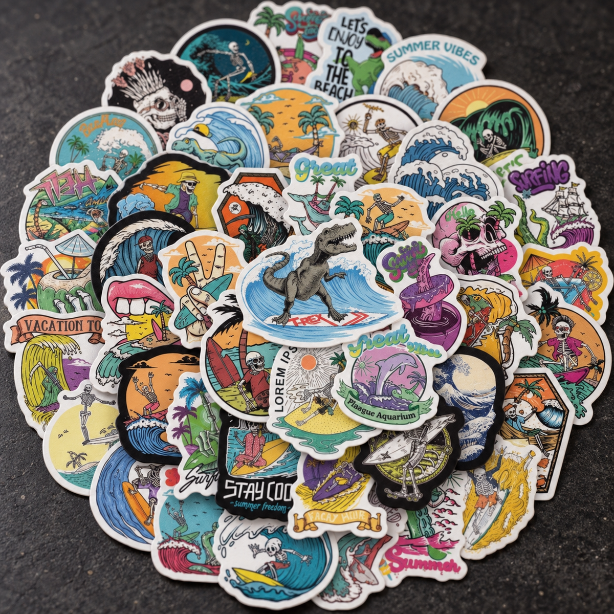 Skull Surfers Squad - 50pcs