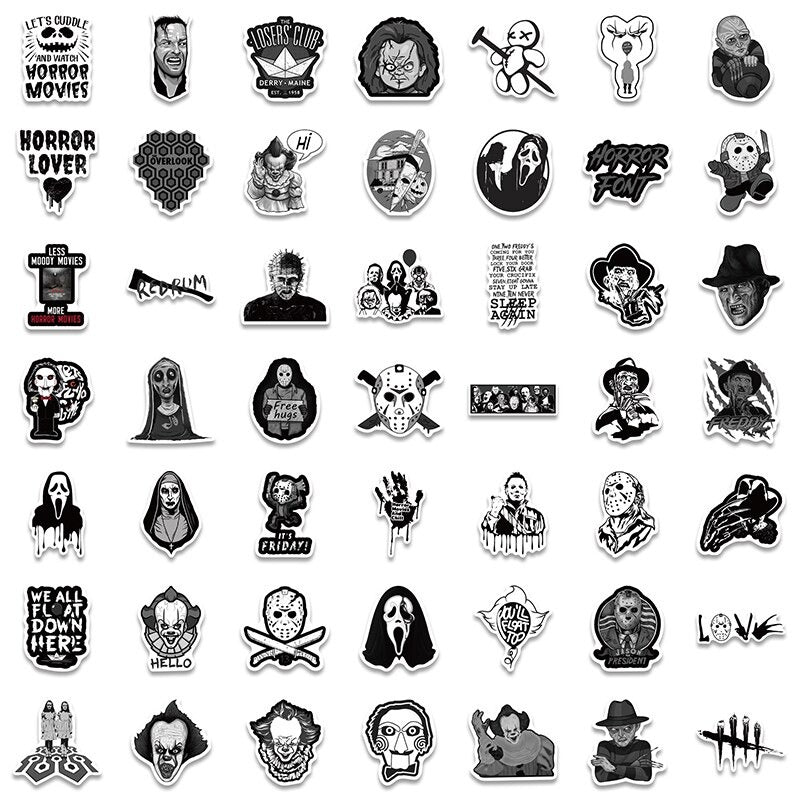 Black & White Horror -  50pcs