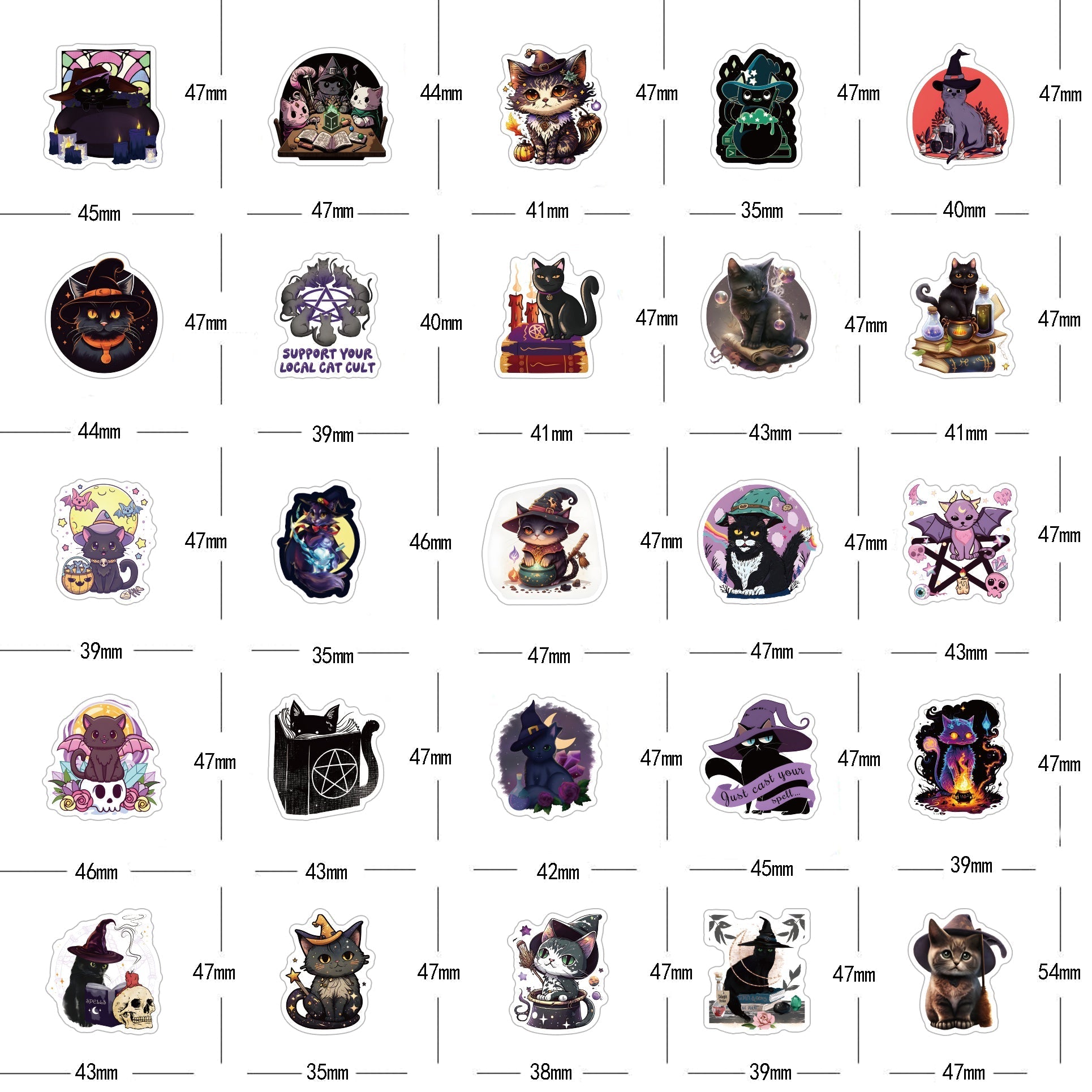 Witch Cats - 50pcs