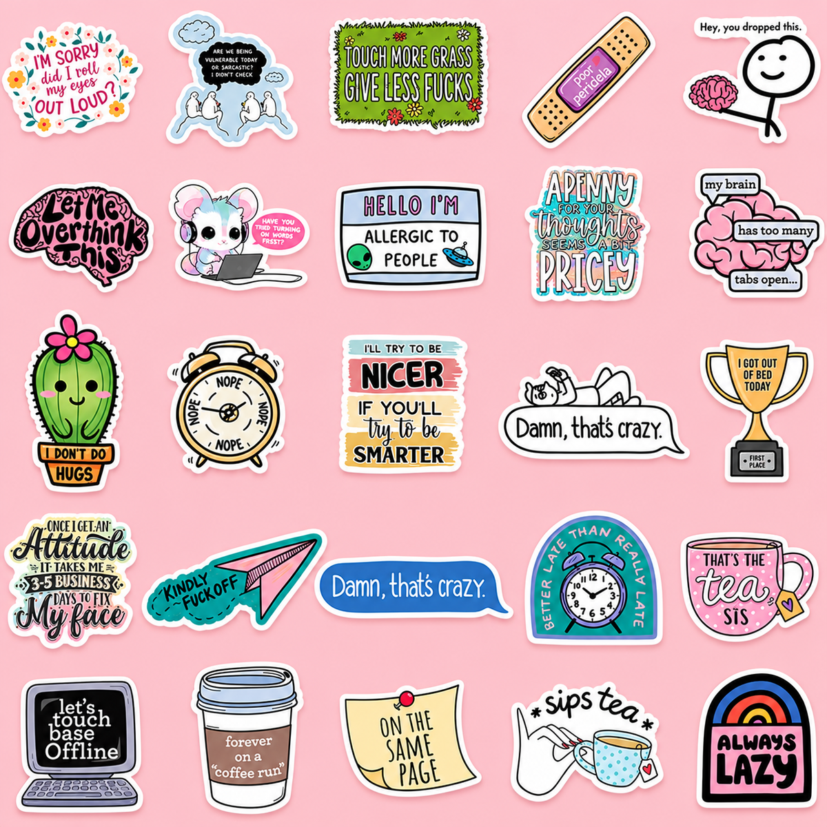 Sarcastic x Moody AF - 50pcs