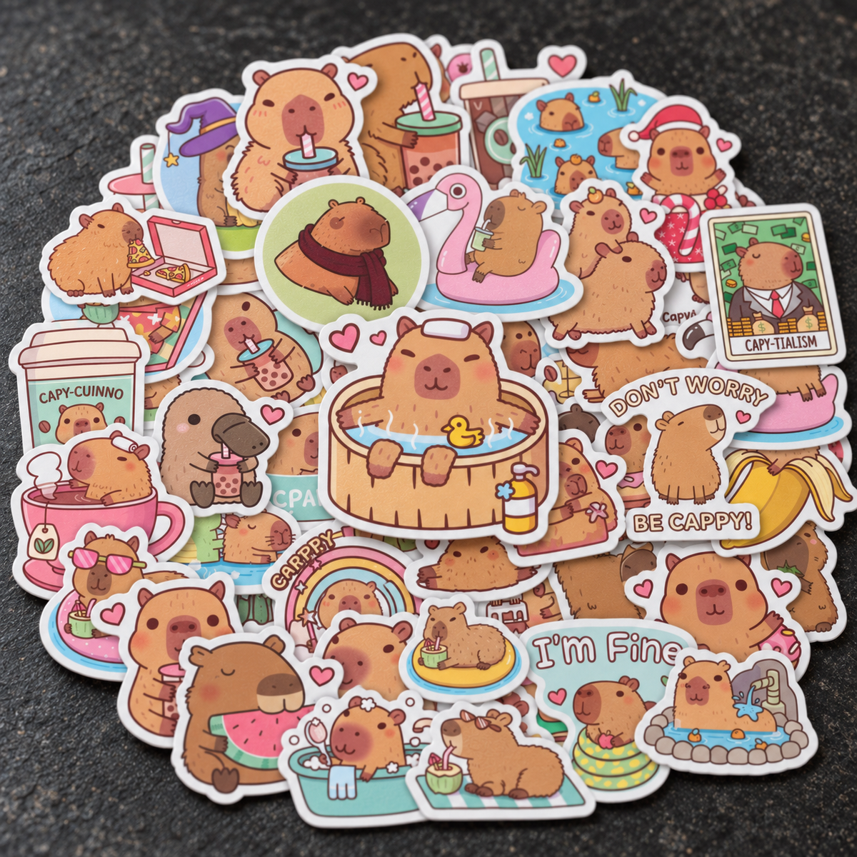 Don't Worry, Be Cappy - 50pcs