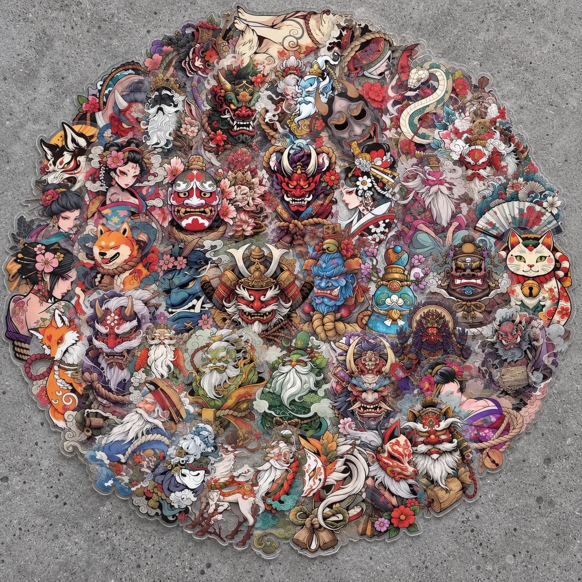 [Transparent Border] Japanese x Tattoo Art - 50pcs