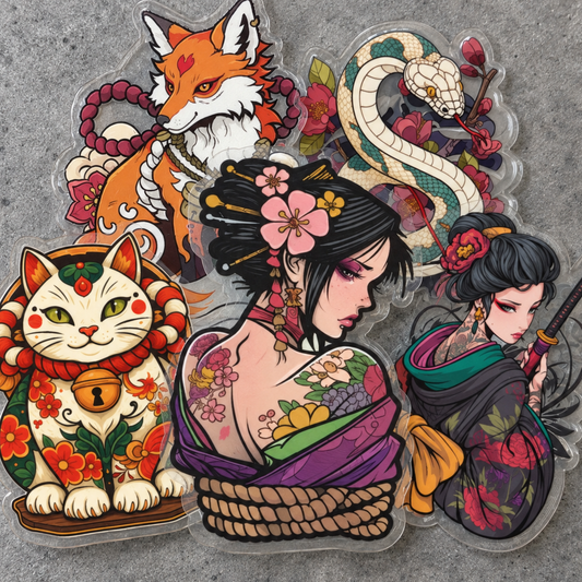 [Transparent Border] Japanese x Tattoo Art - 50pcs