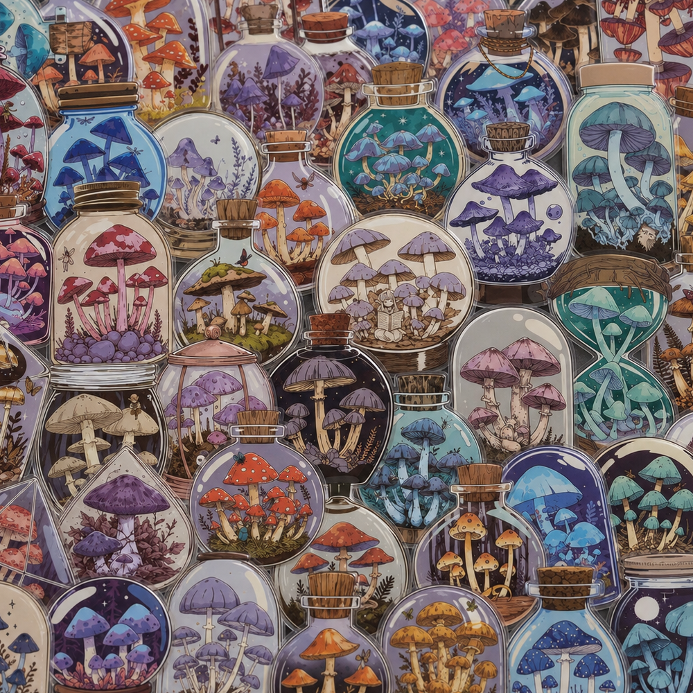 [Transparent Border] Mushroom Meadow - 50pcs