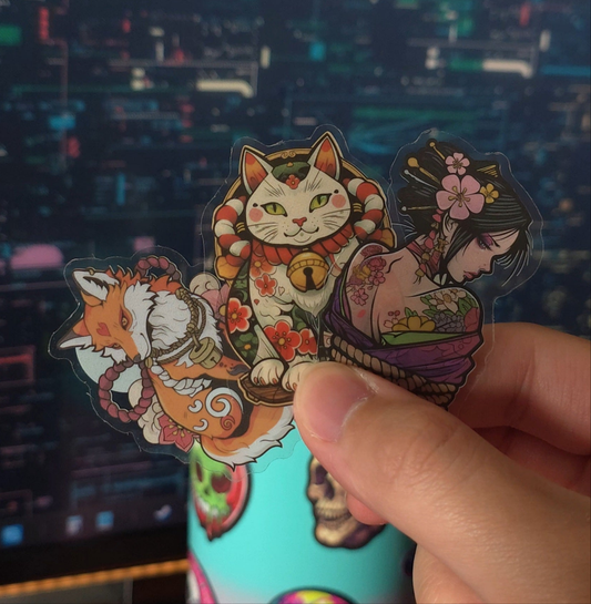 [Transparent Border] Japanese x Tattoo Art - 50pcs