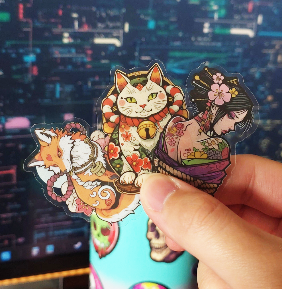 [Transparent Border] Japanese x Tattoo Art - 50pcs