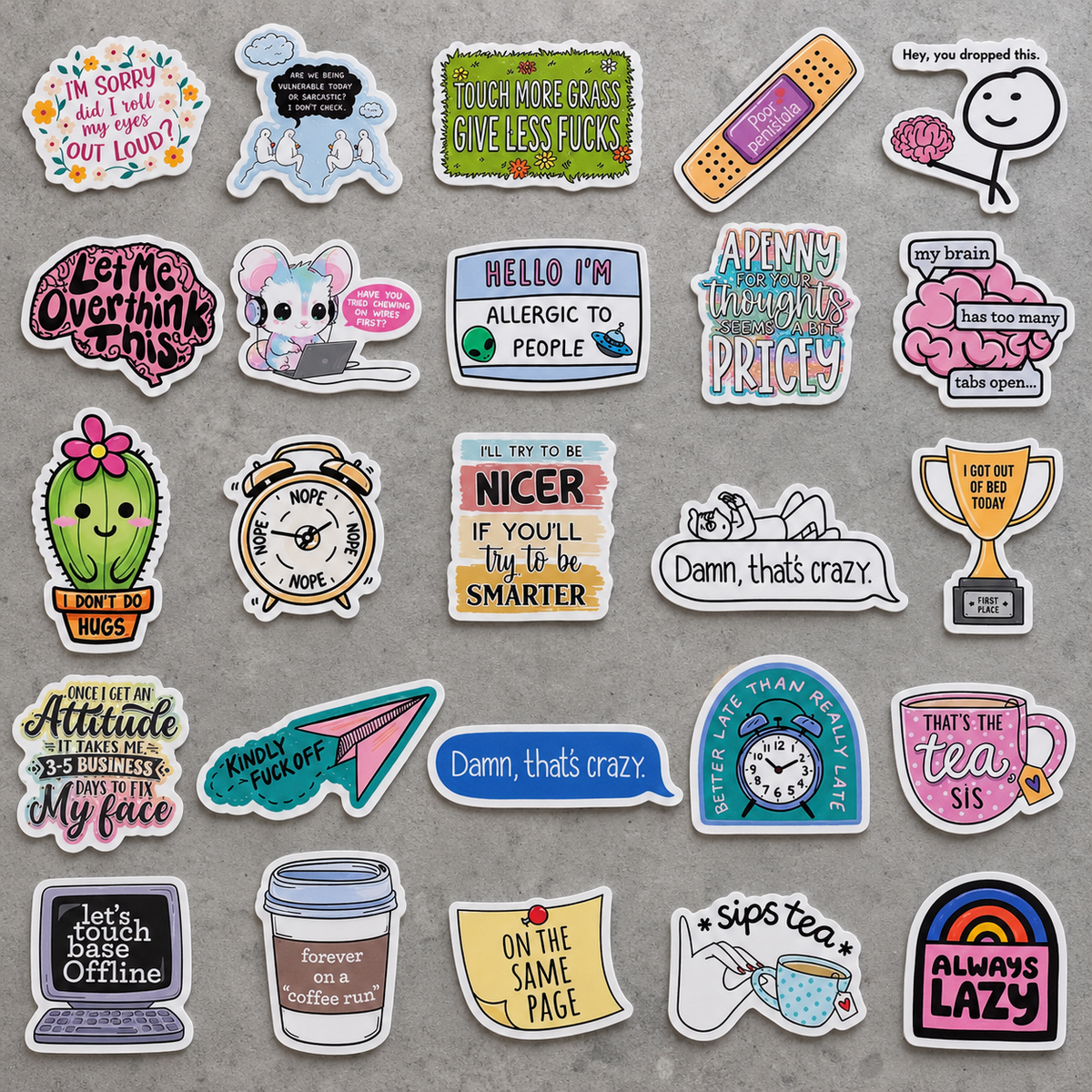 Sarcastic x Moody AF - 50pcs