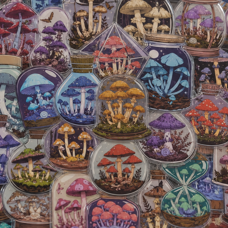[Transparent Border] Mushroom Meadow - 50pcs