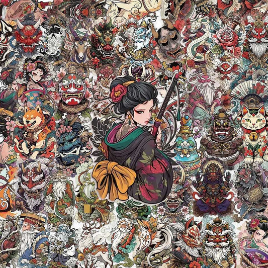 [Transparent Border] Japanese x Tattoo Art - 50pcs