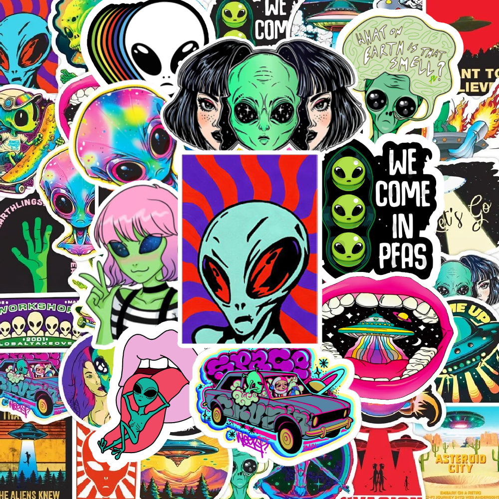 Aliens x Graffiti Stickers - 50pcs – FiddyStickers