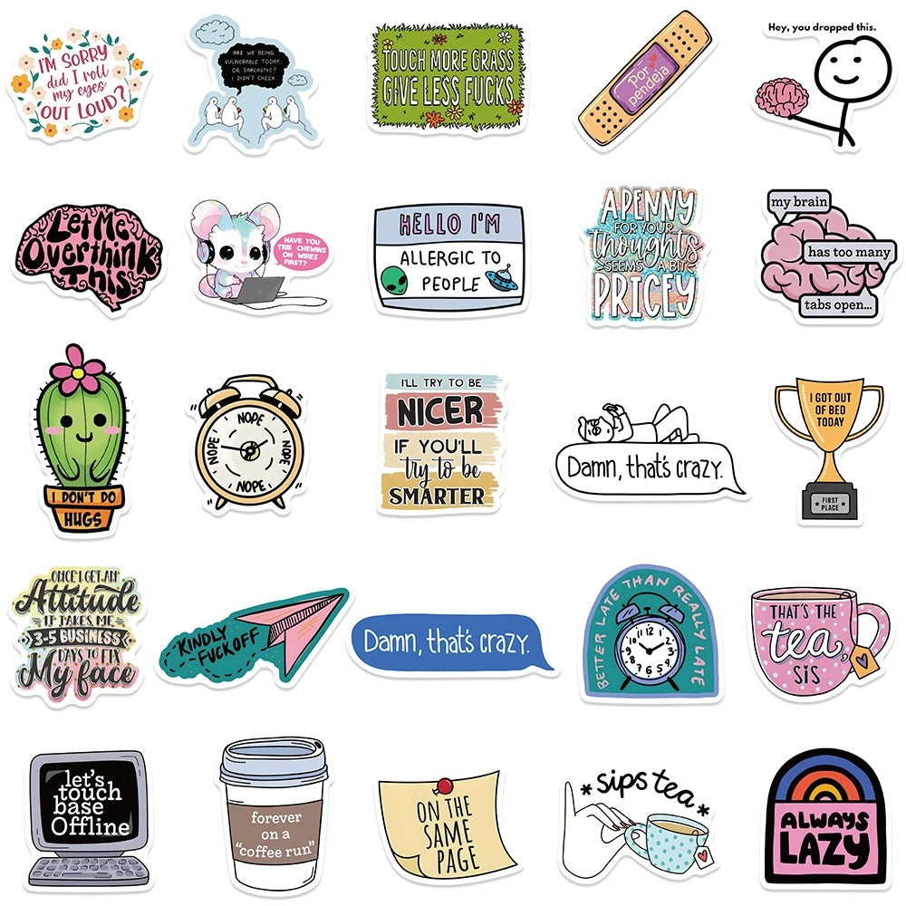 Sarcastic x Moody AF - 50pcs