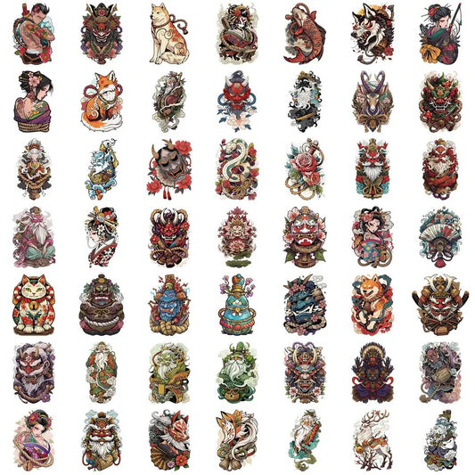 [Transparent Border] Japanese x Tattoo Art - 50pcs