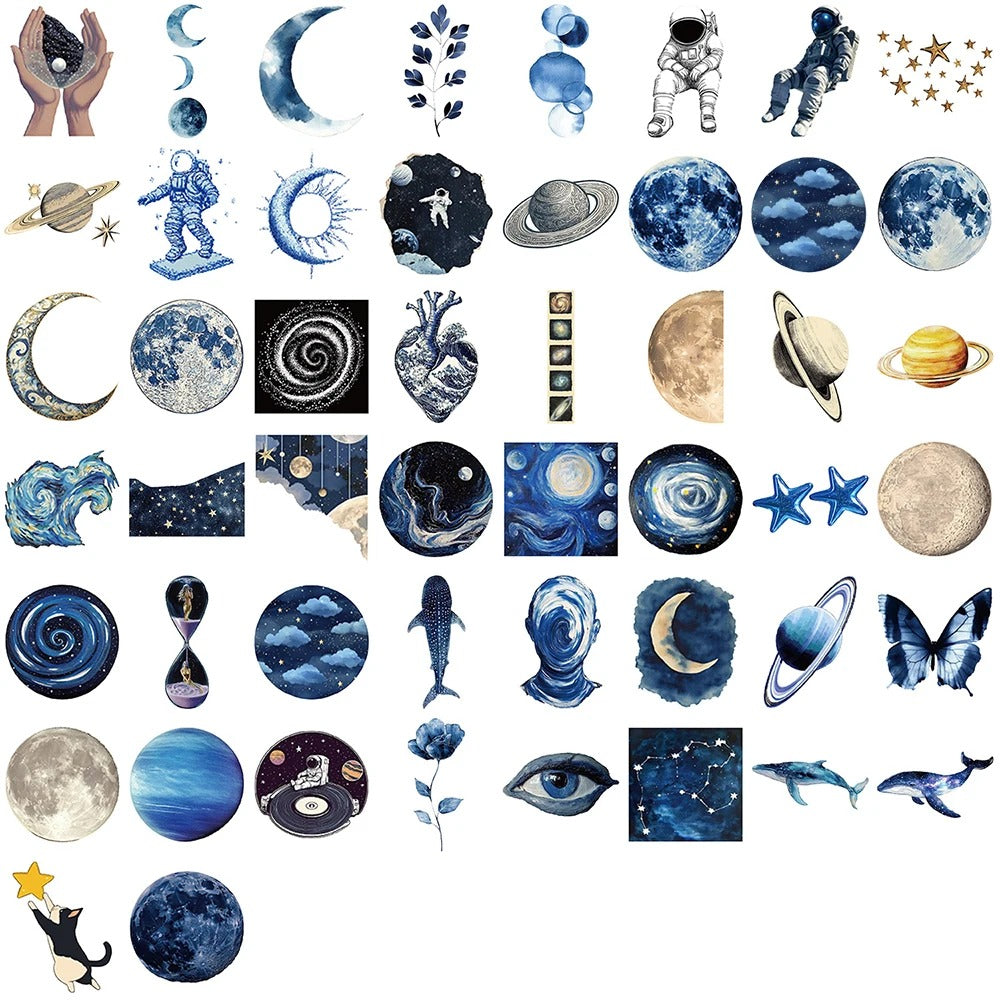 [Transparent Border] Galactic Blues - 50pcs